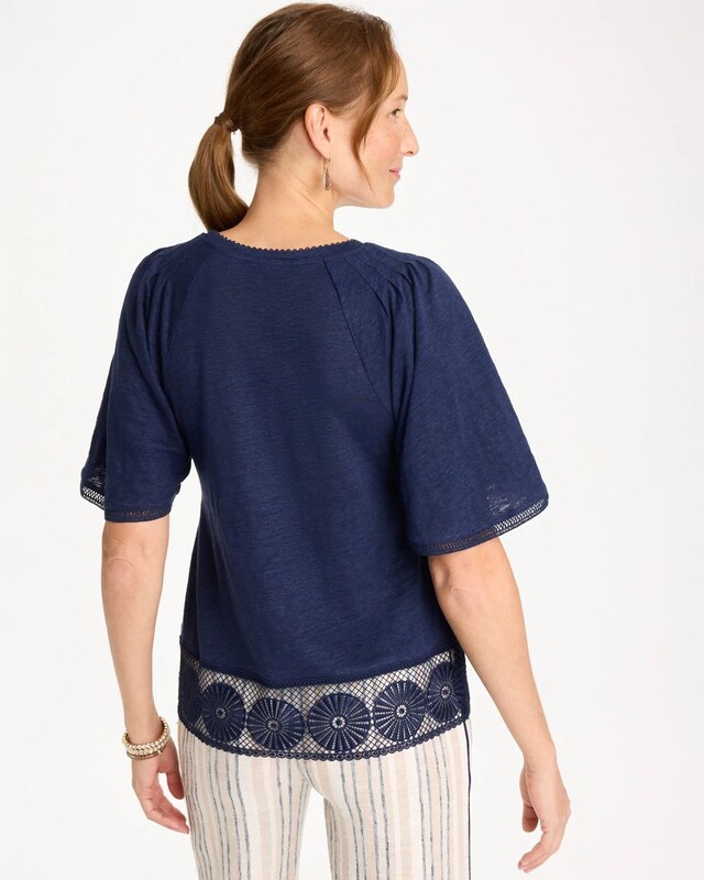 Linen Crochet Tee - image 3